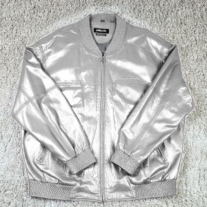 Pelle Pelle Marc Buchanan Custom Metallic Gray Leather Jacket