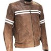 Pelle Pelle Mens Brown Biker Leather Jacket