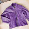 Pelle Pelle Mens China Collar Basic Purple Leather Jacket