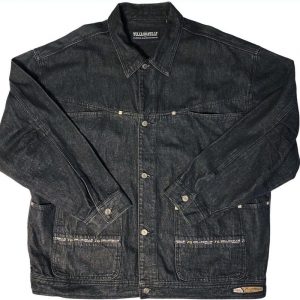 Pelle Pelle Mens Marc Buchanan Black Denim Jacket