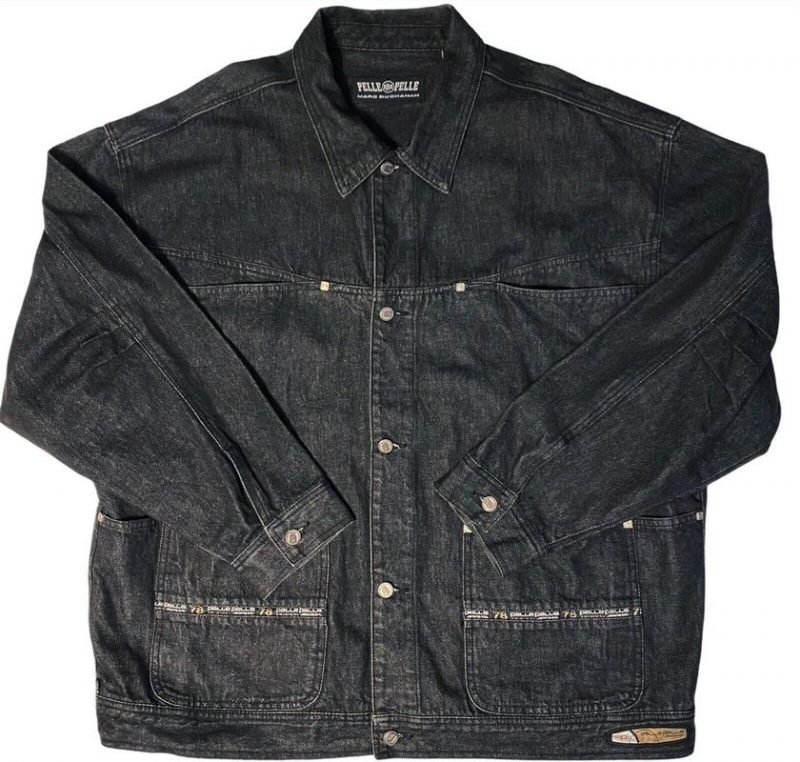 Pelle Pelle Mens Marc Buchanan Black Denim Jacket