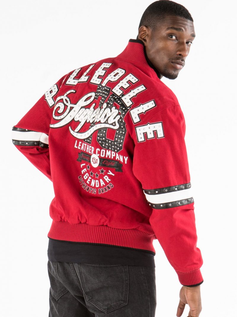 Pelle Pelle Mens Superior Varsity Red Jacket