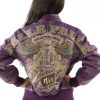 Pelle Pelle Womens 40th Anniversary Purple Fur Hooded Jacket