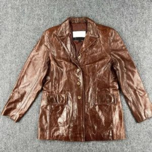 Pelle Pelle Womens Metallic Long Leather Coat