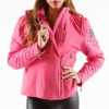 Pelle Pelle Womens Moto Pink Wool Jacket