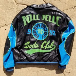 Vintage Pelle Pelle Mens Anniversary Soda Club 1992 Leather Jacket