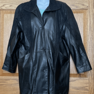 Womens Vintage 90s New York Milano Black Leather Jacket