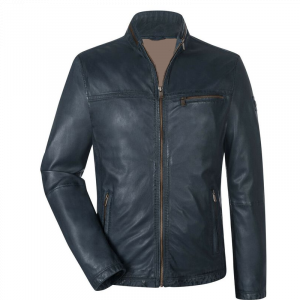 Pelle Pelle Bomber Blue Genuine Leather Jacket