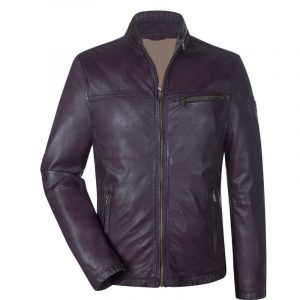 Pelle Pelle Bomber Purple Genuine Leather Jacket