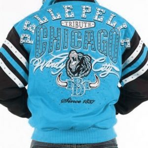 Pelle Pelle Chicago Tribute Turquoise Varsity Jacket