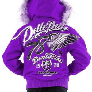 Pelle Pelle Kids 78 Born Free Purple Wool Jacket