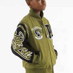 Pelle Pelle Kids Varsity Bomber Olive Jacket