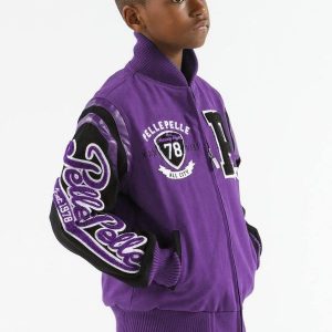 Pelle Pelle Kids Varsity Bomber Purple Jacket