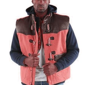 Pelle Pelle MB Brown & Orange Trimmed Leather Vest