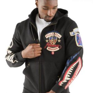 Pelle Pelle Mens American Bruiser Black Hoodie