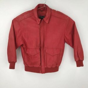 Pelle Pelle Mens Bomber Red Collar Genuine Leather Jacket