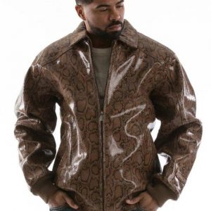 Pelle Pelle Mens Brown Python Jacket