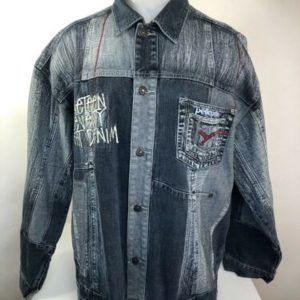 Pelle Pelle Mens Heavy Denim Embroidered 1978 Jacket