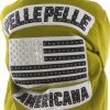 Pelle Pelle Mens Light Green Americana Wool Bomber Jacket