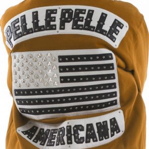 Pelle Pelle Mens Mustard Americana Wool Bomber Jacket