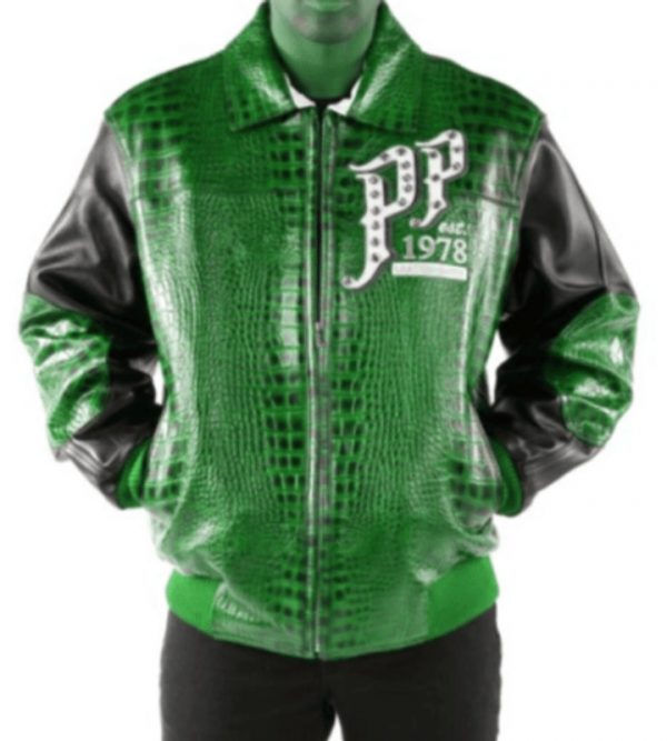 Pelle Pelle Mens Pioneer Green Leather Jacket