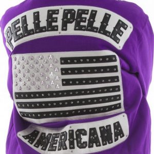 Pelle Pelle Mens Purple Americana Bomber Jacket