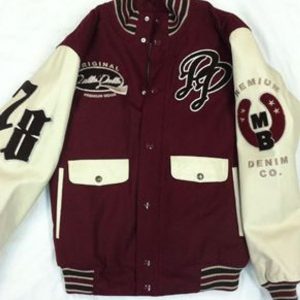 Pelle Pelle Premium Denim Co. Maroon Varsity Jacket