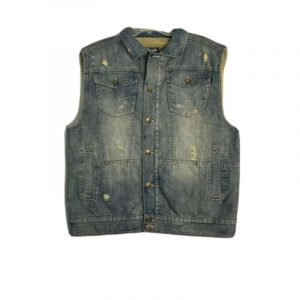 Pelle Pelle Sherpa Lined Button Down Denim Vest 