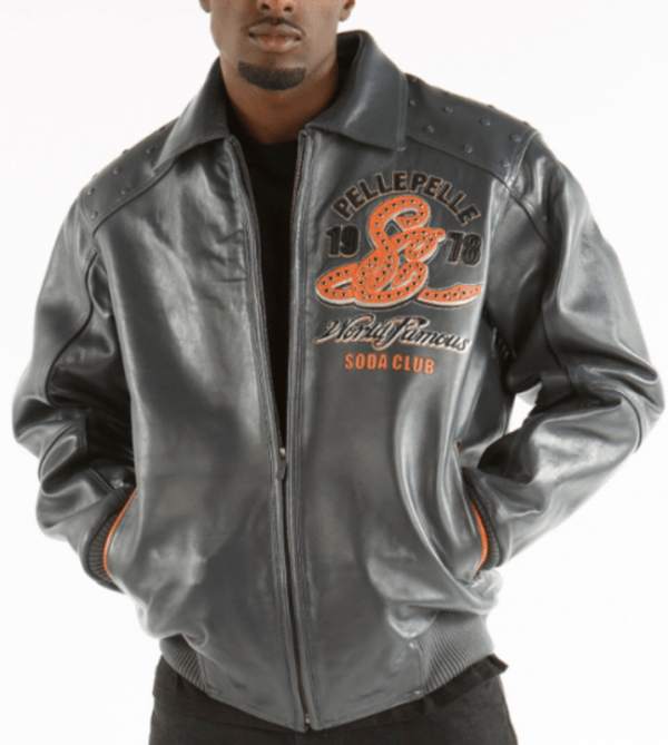 Pelle Pelle Soda Club Grey Leather Jacket