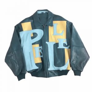 Pelle Pelle Turquoise Leather Bomber Jacket