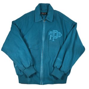 Pelle Pelle Womens 1978 Turquoise Wool Varsity Jacket