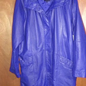 Pelle Pelle Womens Blue Long Leather Coat