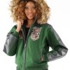 Pelle Pelle Womens Dynasty Green Hooded Jacket