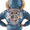 Pelle Pelle Womens Dynasty Turquoise Hooded Jacket