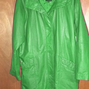 Pelle Pelle Womens Green Long Leather Coat