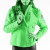 Pelle Pelle Womens Moto Green Wool Jacket