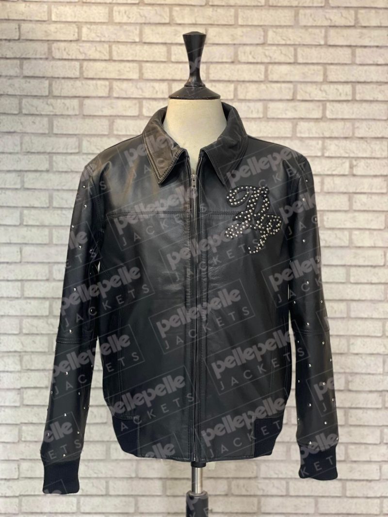 Pelle Pelle Encrusted Black Studded Leather Jacket