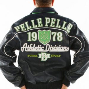 Pelle Pelle Athletic Division Navy Blue Leather Jacket