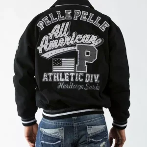 Pelle Pelle Black All American Studded Wool Jacket