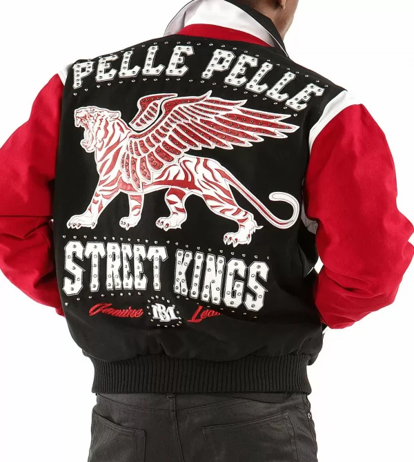 Pelle Pelle Black Red Street Kings Wool Jacket