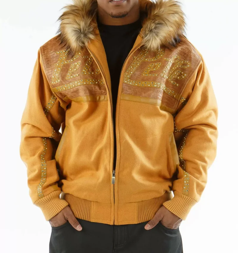 Pelle Pelle Caramel Supreme Club Hood Leather Jacket