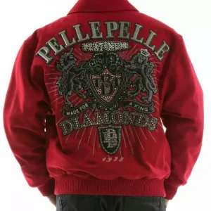 Pelle Pelle Diamonds Red Made for King Wool Jacket