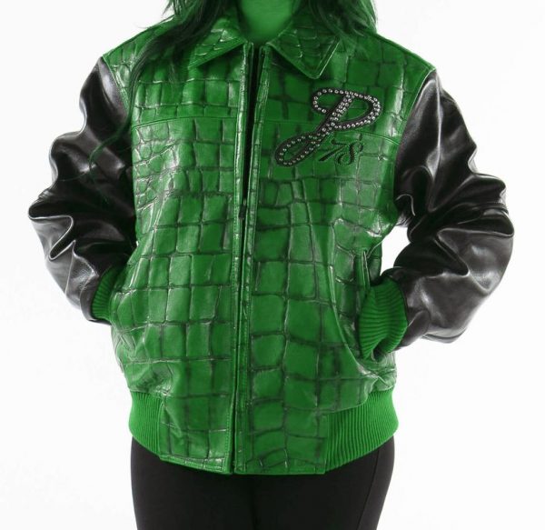 Pelle Pelle Exotic Studded Green Black Jacket