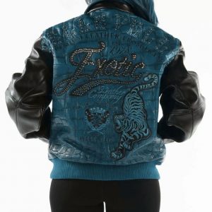 Pelle Pelle Exotic Studded Turquoise Black Jacket