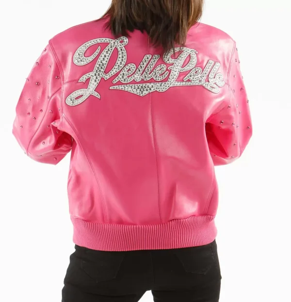 Pelle Pelle Pink Encrusted Studded Jacket