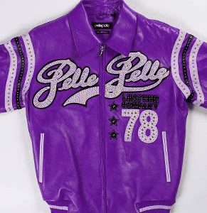 Pelle Pelle Purple Varsity Leather Jacket