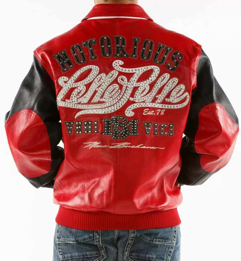 Pelle Pelle Red Black Notorious Studded Leather Jacket