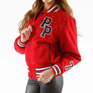 Pelle Pelle Red Studded 1978 Varsity Wool Jacket