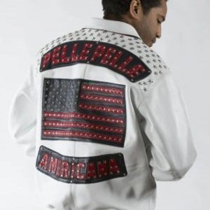 Pelle Pelle White Americana Studded Jacket