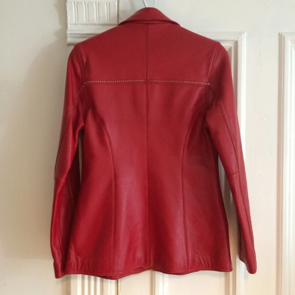 Pelle Pelle Womens Marc Buchanan Red Leather Jacket